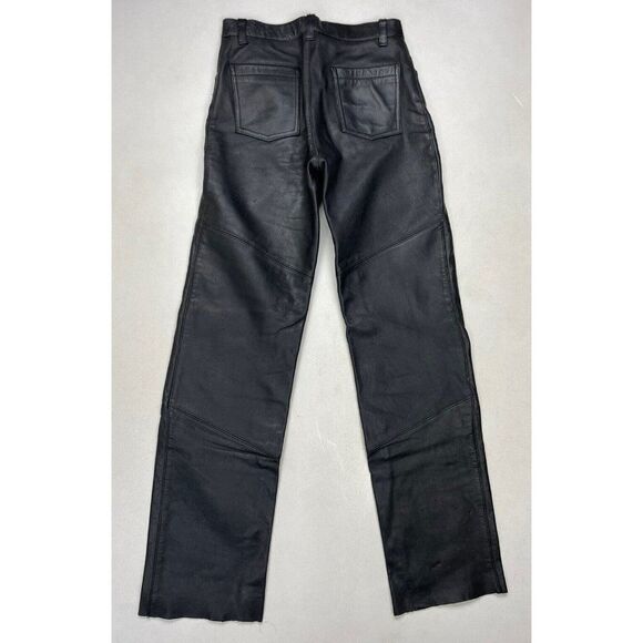 VINTAGE Wilsons Leather Pants Men Size 28 x 34 Black Tag size 32 USA 90s - Picture 5 of 11